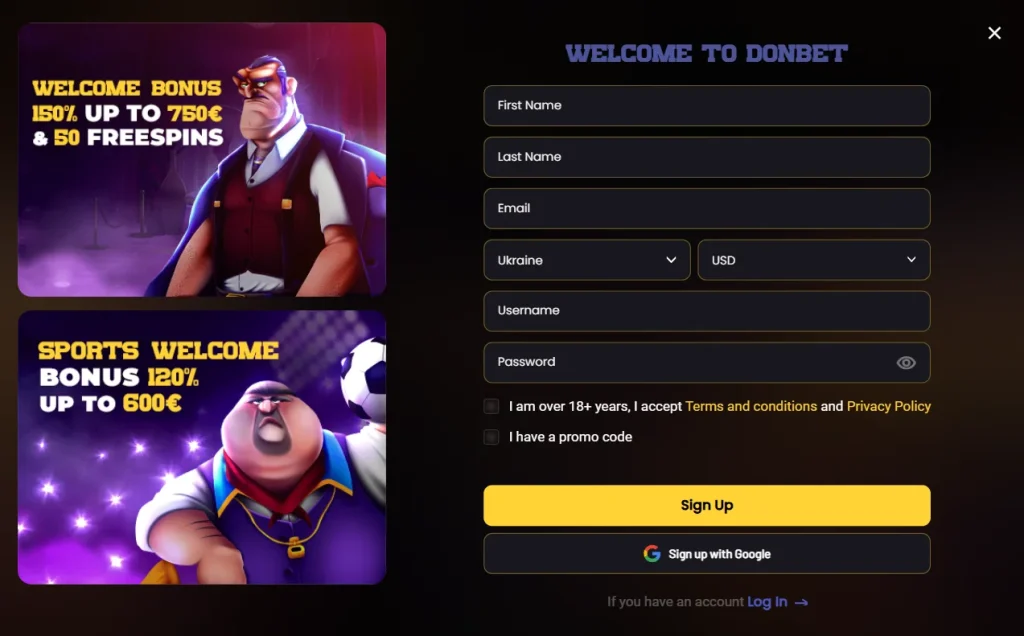 DonBet Casino Sign Up